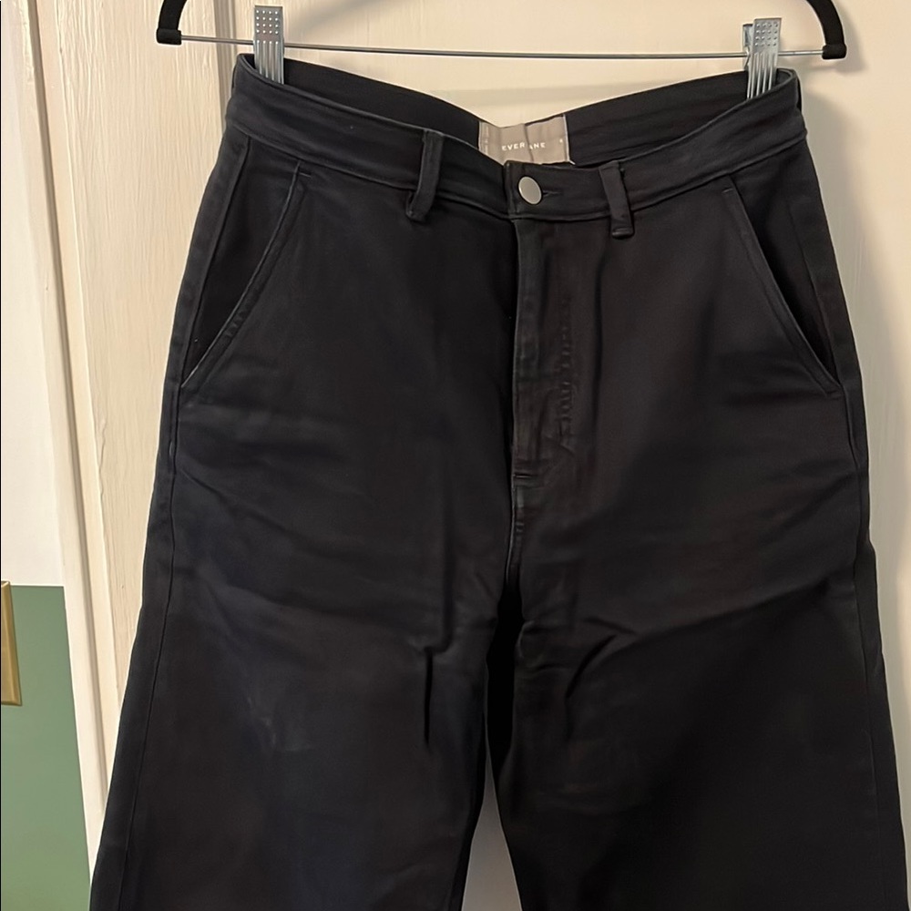 Everlane Cropped High Waisted Wide Leg Jean Size 29 Navy